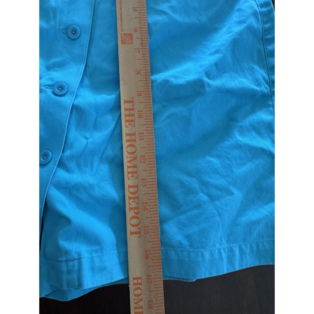 Vintage Skort Button Front Short Preppy Turquoise Blue 10 Large - Picture 6 of 8